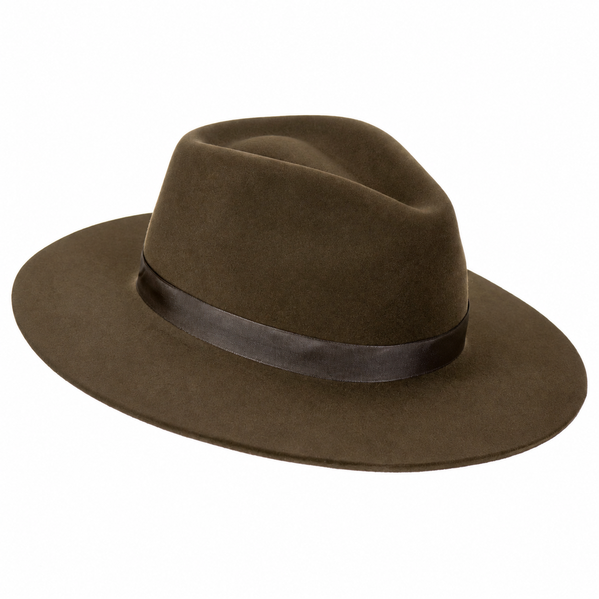 Chapéu Fedora de feltro aba dura ferrugem visto de lado