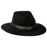 Chapéu Fedora de Feltro Clássico Aba Dura 7cm Preto