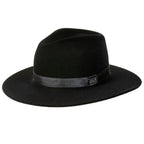 Chapéu Fedora de feltro preto com banda em fita