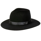 Chapéu Fedora de Feltro Clássico Aba Dura 7cm Preto
