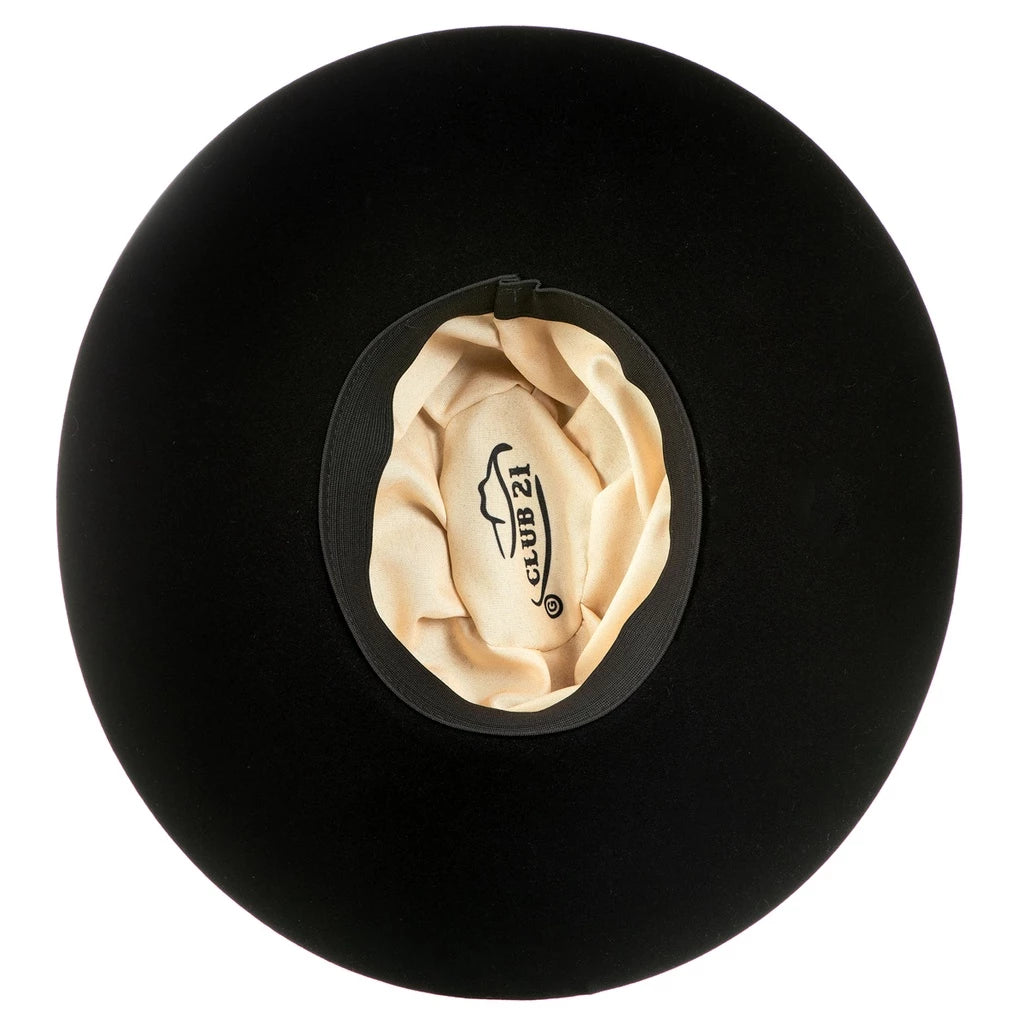 Chapéu Fedora de Feltro Clássico Aba Dura 7cm Preto