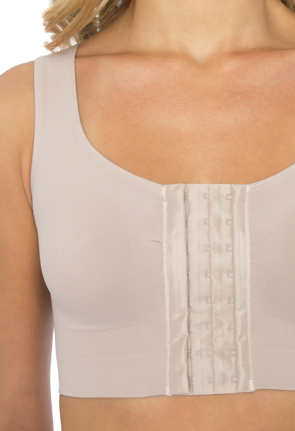 Sutiã Modelador Sustentação Regata Sem Bojo Abertura Frontal Valoriza Os Seios Base