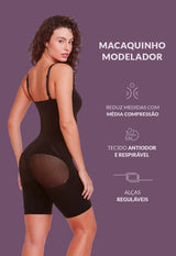Body Modelador Macaquinho Levanta Bumbum Preto