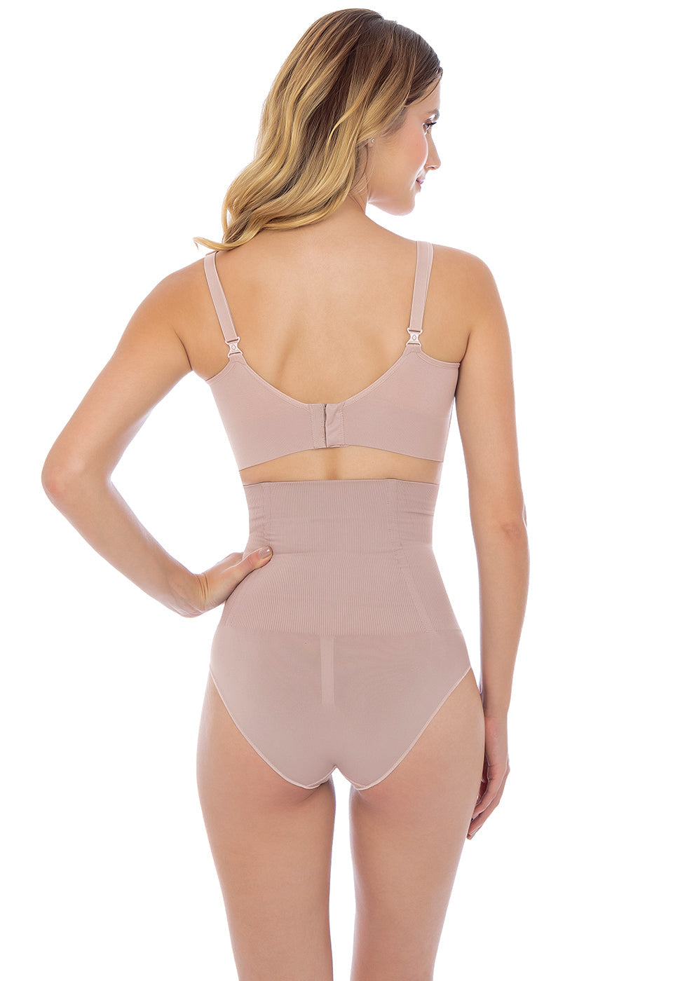 Calcinha Modeladora Abdominal Biquíni Com Barbatana Afina Cintura Blush