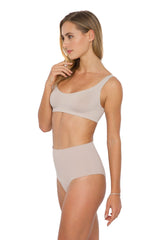 Calcinha Modeladora Cintura Alta Tecido Duplo Afina Cintura Base