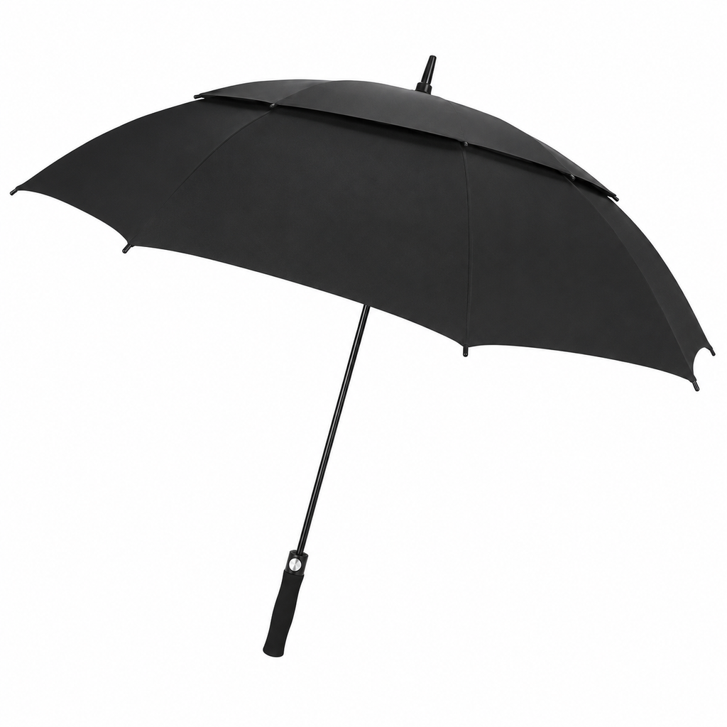 Guarda-chuva de golfe dupla camada anti-vento aberto