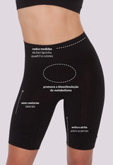 Bermuda Modeladora Cintura Alta Emana Ameniza Celulite Preto