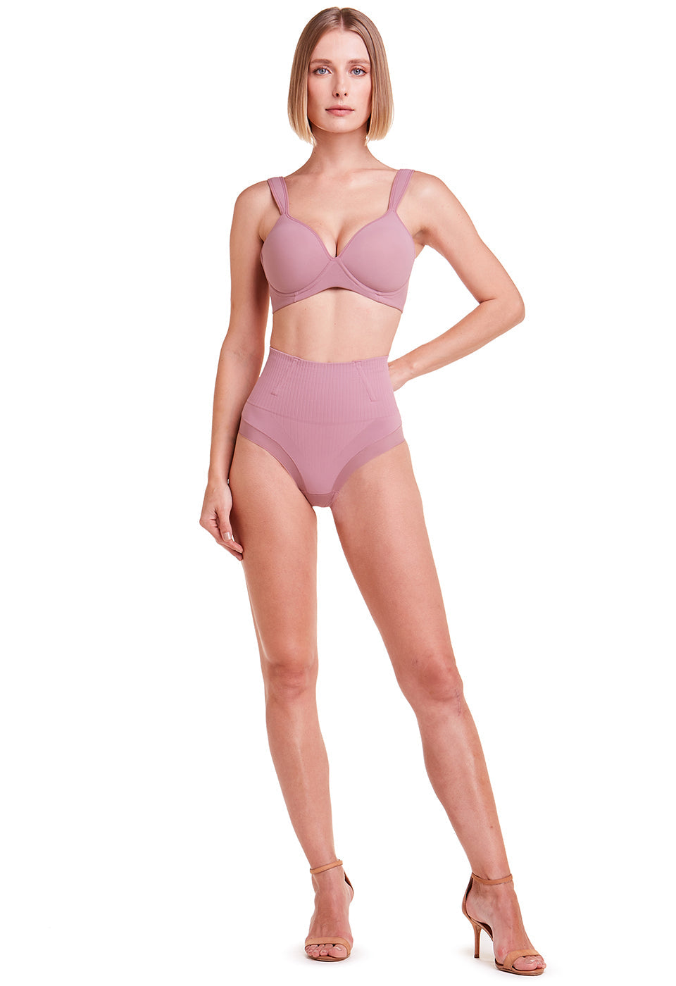 Calcinha Modeladora Cintura Alta Fio Dental Invisível Afina Cintura Boto