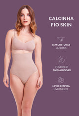 Calcinha Modeladora Abdominal Fio Dental Com Barbatana Afina Cintura Blush