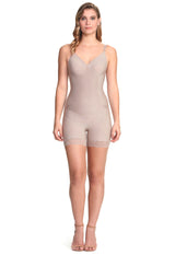 Body Modelador Macaquinho Decote Sem Bojo Com Renda Levanta Bumbum Blush