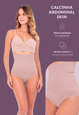 Calcinha Modeladora Abdominal Biquíni Com Barbatana Afina Cintura Blush