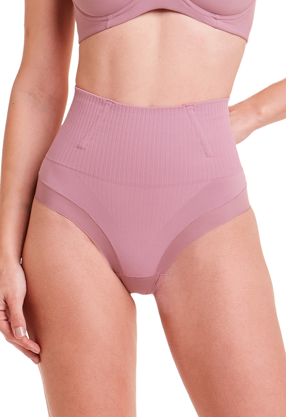 Calcinha Modeladora Cintura Alta Fio Dental Invisível Afina Cintura Boto