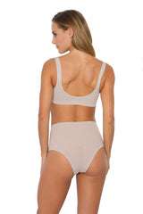 Calcinha Modeladora Cintura Alta Tecido Duplo Afina Cintura Base