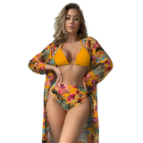 Biquini Floral & Saida de praia