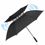 Vento passando pela ventilação da dupla camada do guarda chuva de golfe
