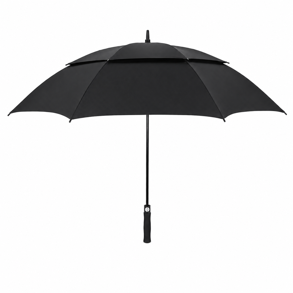 Guarda-chuva de golfe 158cm preto aberto dupla camada