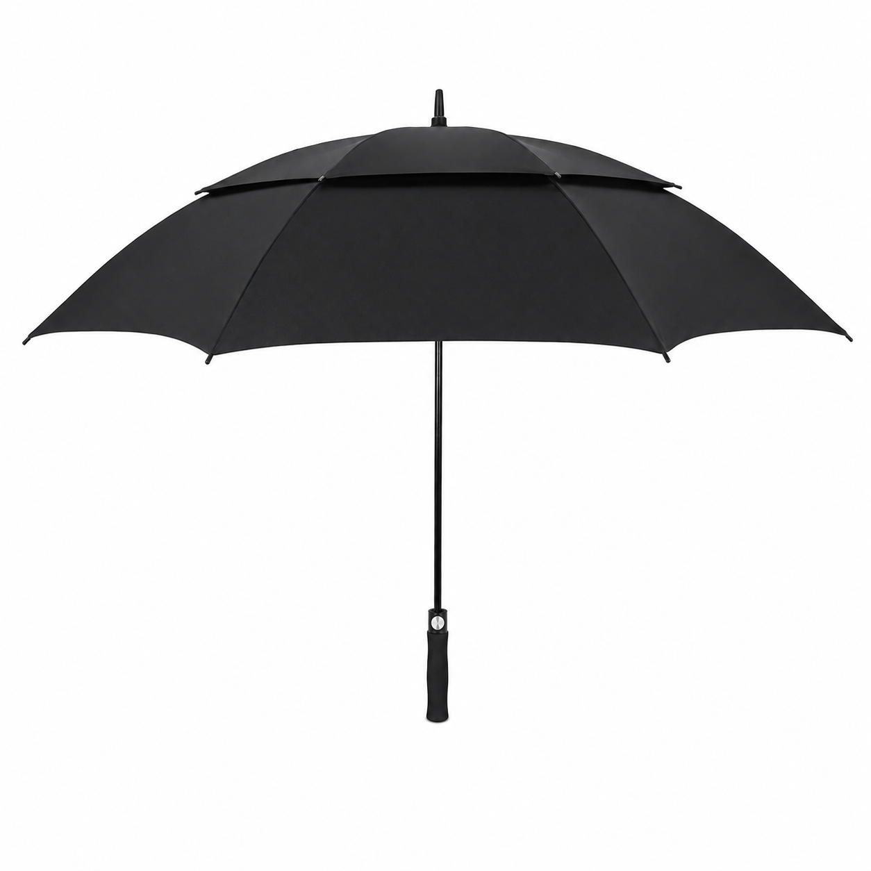 Guarda-chuva de golfe 158cm preto aberto dupla camada