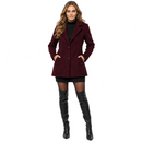 Blazer lã batida feminino vinho de frente