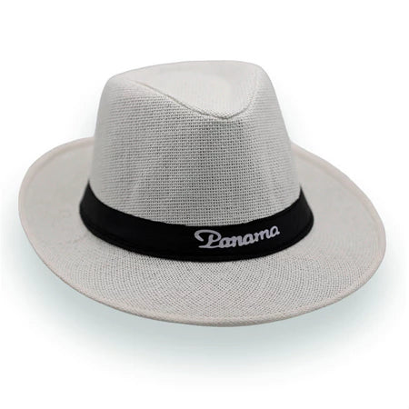 Chapéu Panamá Original aba curta 4cm malandro Branco