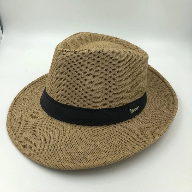 Chapéu Panamá Original aba curta 4cm malandro Marrom Escuro