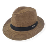 Chapéu Panamá Original aba curta 4cm malandro Bege