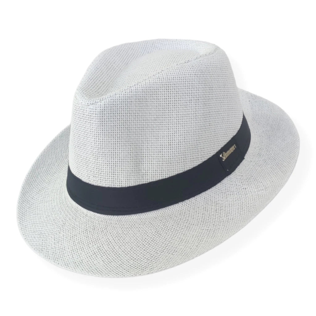 Chapéu Panamá Original aba curta 4cm malandro Branco