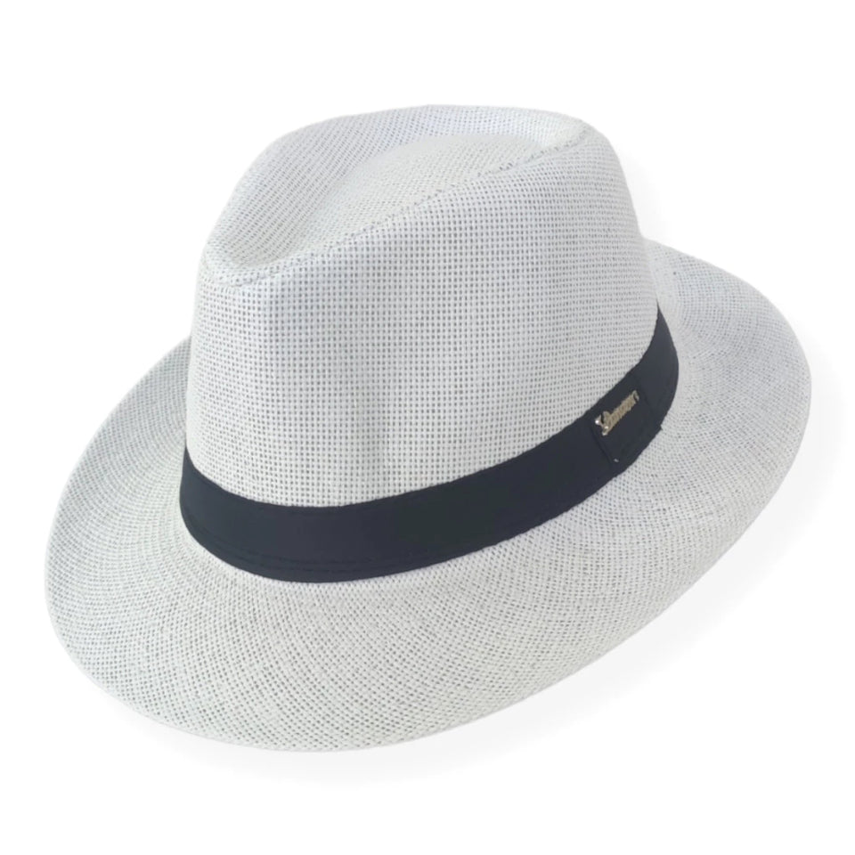 Chapéu Panamá Original aba curta 4cm malandro Branco