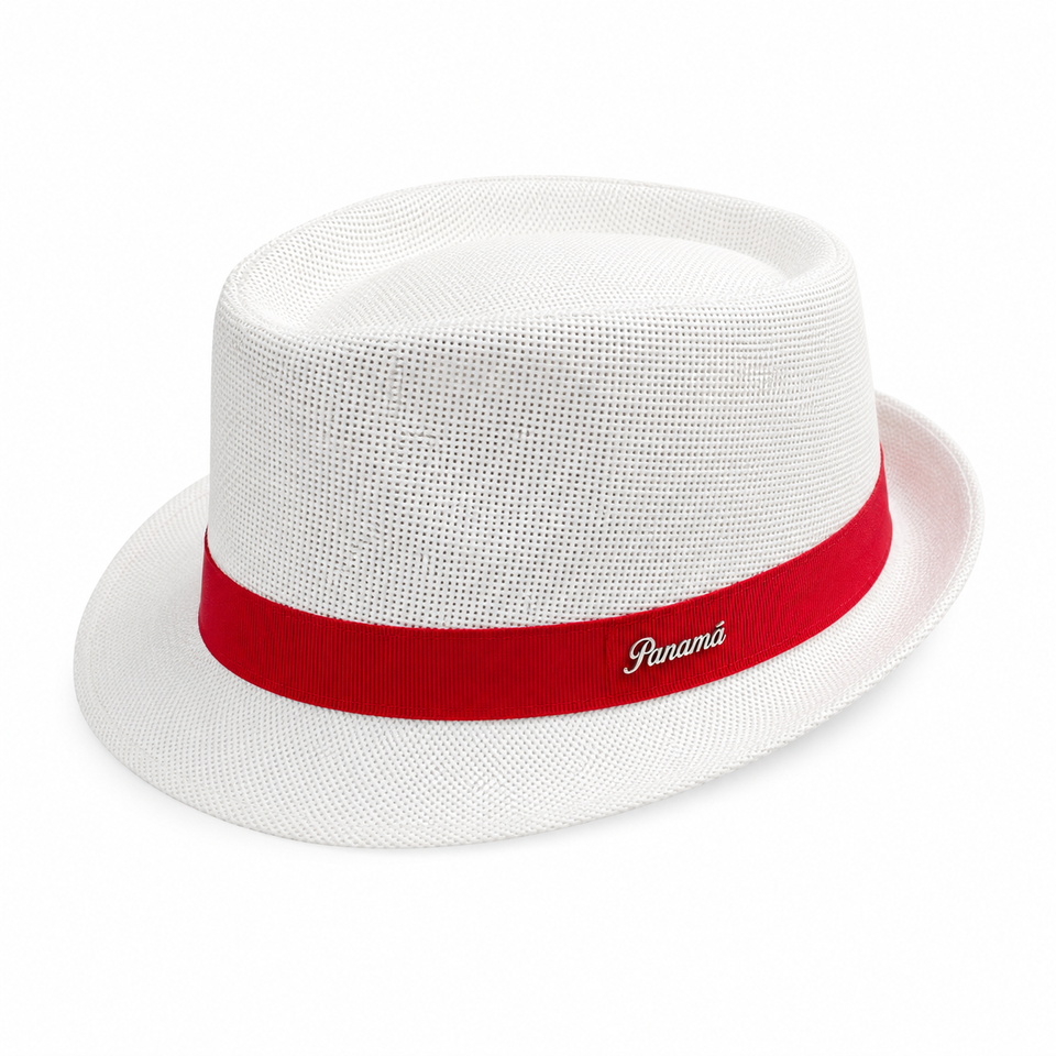 Chapéu Panamá Original aba curta 4cm malandro Branco