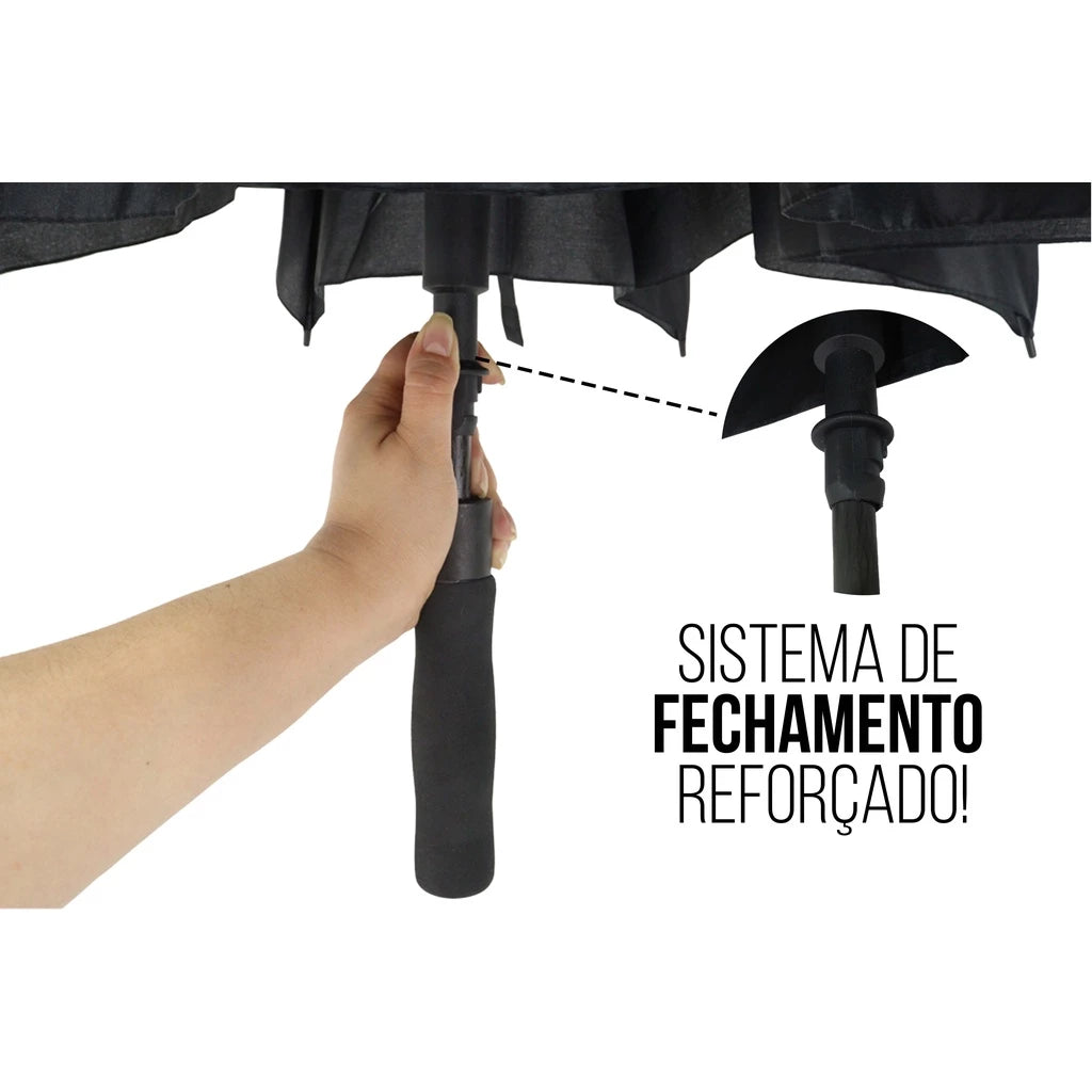 Guarda Chuva Grande 134cm Automático 8 Hastes Fibra de Vidro