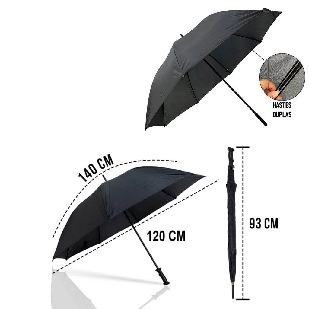 Guarda Chuva Grande 134cm Automático 8 Hastes Fibra de Vidro
