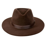 Chapéu Fedora de Feltro Clássico Aba Dura 7cm Marrom