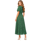 Vestido Feminino Midi Estampado Floral com Botões Manga Curta