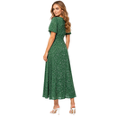 Vestido Feminino Midi Estampado Floral com Botões Manga Curta