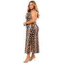 Vestido Midi Plus Size Regata Com Fenda Viscolycra Marrom