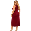 Vestido Midi Plus Size Regata Com Fenda Viscolycra Vinho