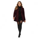 Blazer feminino vinho lã batida em movimento